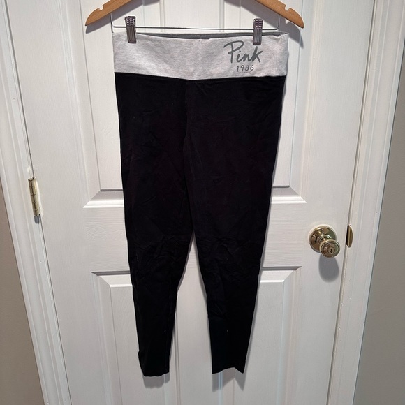 PINK Victoria's Secret Vintage Cotton Leggings with Gray Waistband - Size Small - Picture 1 of 4